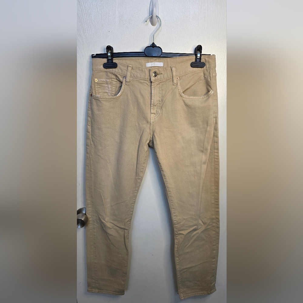 *2 FOR $40* 7 For All Mankind Women's Tan Ankle Straight Leg Jeans